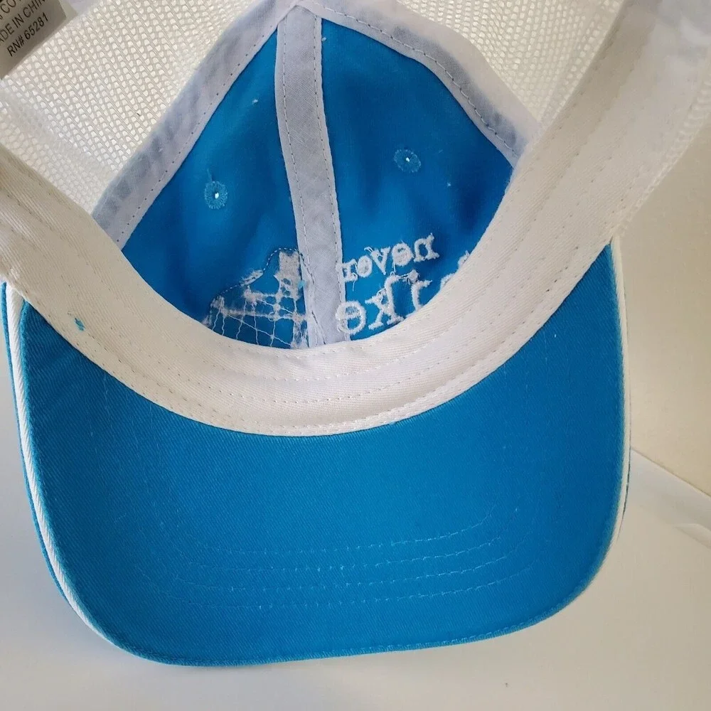 Dog Is Good Baseball Cap "Never Hike Alone" one size fits most Blue White Cotton - Picture 8 of 12